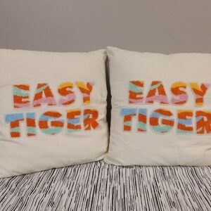Colorful 'Easy Tiger' Throw Pillows